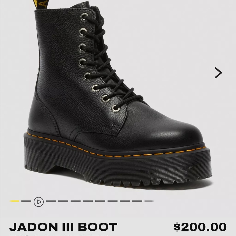 Dr. Martens Black Jadon III Boot Pisa Leather Platforms